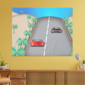 80s Retro Arcade Race Canvas Afdruk (Insitu (Woonkamer))