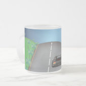 80s Retro Arcade Race Matglas Koffiemok (Voorkant links)