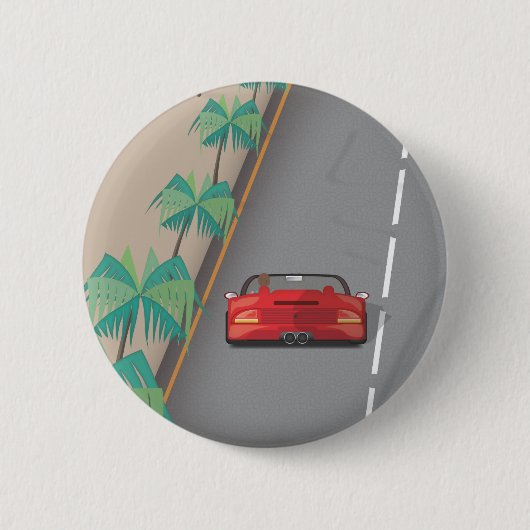 80s Retro Arcade Race Ronde Button 5,7 Cm (Voorkant)