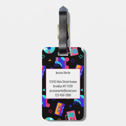 80's Retro Bagagelabel (Achterkant verticaal)