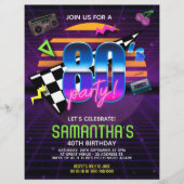 80s Retro Birthday Party Flyer (Voorkant)
