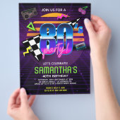 80s Retro Birthday Party Flyer (Hand)
