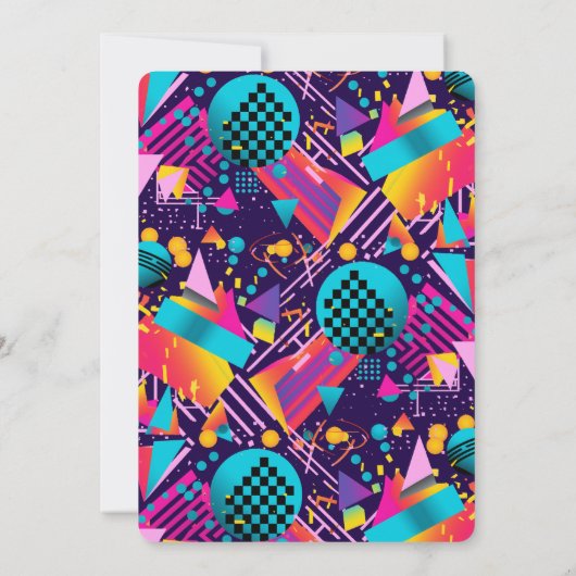 80s Retro Birthday Party Kaart (Achterkant)