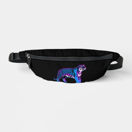 80s RETRO BLAUWE TIGER HEUPZAK Heuptasje (Voorkant)