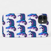80s Retro Blauwe Tijgers Case-Mate iPhone Case (Achterkant (horizontaal))