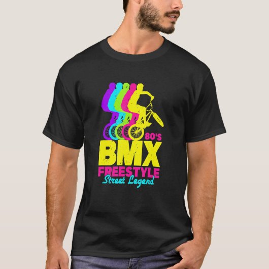 80s Retro BMX Freestyle BMX Rider T-shirt (Voorkant)