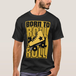 80s retro Born to roll Sakters Zwart en geel T-shirt