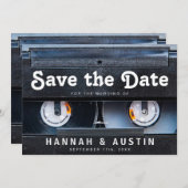80s Retro Cassette 1980s Wedding Save the Date (Voorkant / Achterkant)