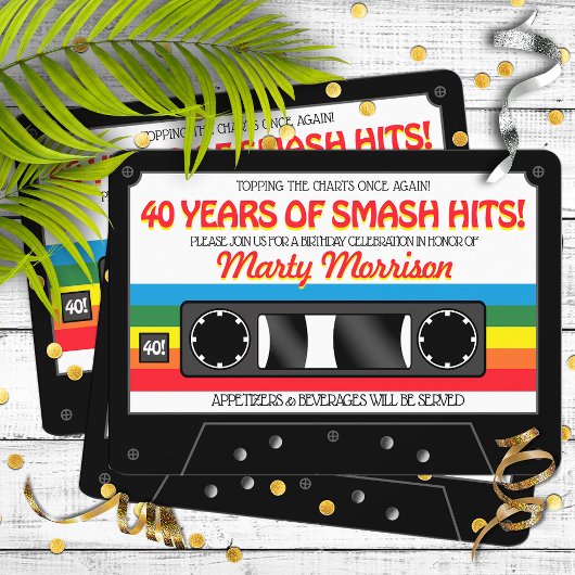 80's Retro Cassette Birthday Party Kaart