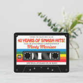 80's Retro Cassette Birthday Party Kaart (Staand voorkant)