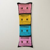 80s Retro Cassette Mix Tape Tech Nostalgie Lichaamskussen (Voorkant Verticaal)