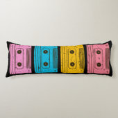 80s Retro Cassette Mix Tape  Tech Nostalgie Lichaamskussen (Voorkant)