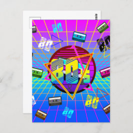 80's Retro Cassettebandje Old School Briefkaart