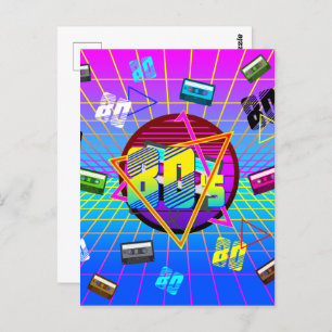 80's Retro Cassettebandje Old School Briefkaart