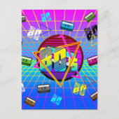 80's Retro Cassettebandje Old School Briefkaart (Voorkant)