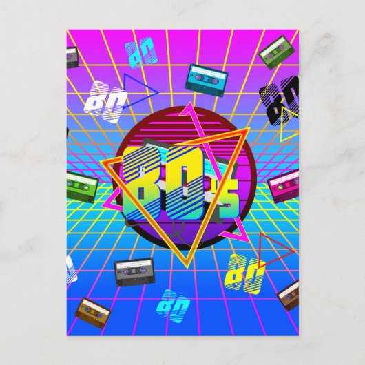 80's Retro Cassettebandje Old School Briefkaart (Voorkant)