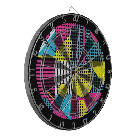 80s Retro Colorful Texture  Dartbord (Voorkant Links)