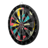 80s Retro Colorful Texture  Dartbord (Voorkant Rechts)