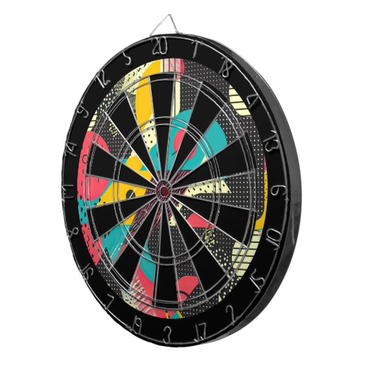 80s Retro Colorful Texture  Dartbord (Voorkant Rechts)