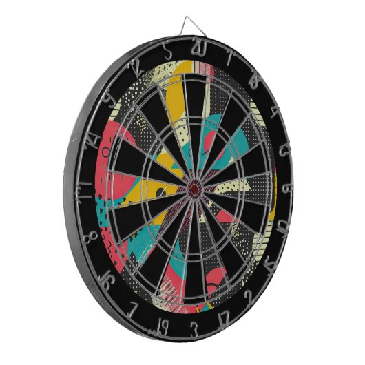 80s Retro Colorful Texture  Dartbord (Voorkant Links)