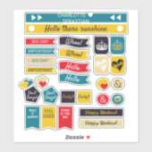 80s Retro Colour Crown Love Heart Planner Sticker (Vel)