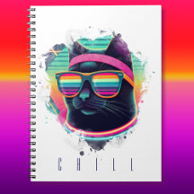 80s Retro Cool Cat met zweetband en zonnebril