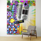 80's Retro Dance Birthday Party achtergrondinforma Wandkleed (In situ)