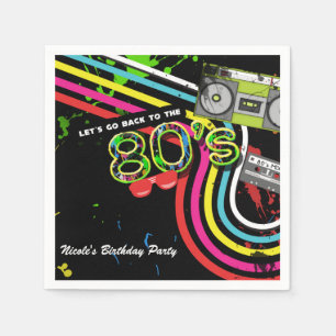 80's Retro Feestelijke Verjaardagsfeest Spatbord B Servet