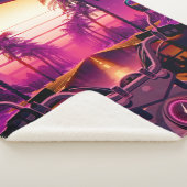 80s retro futuristic sci-fi achtergrond met motor sherpa deken (3/4)