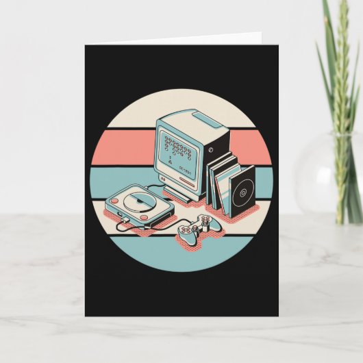 80s Retro Gamer Arcade Machine Gaming Gift Kaart (Voorkant)
