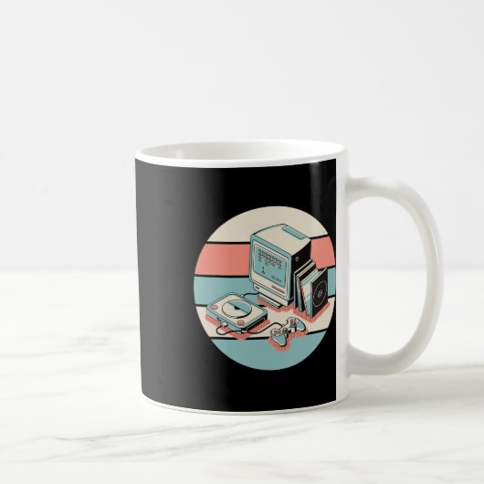 80s Retro  Gamer Arcade Machine Gaming Gift Koffiemok (Rechts)