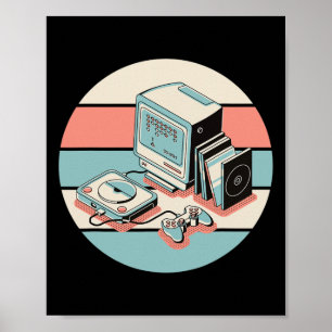 80s Retro Gamer Arcade Machine Gaming Gift Poster
