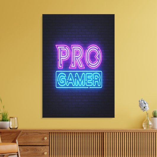 80s Retro Gamer Canvas Afdruk (Insitu (Woonkamer))