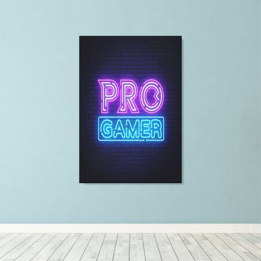80s Retro Gamer Canvas Afdruk (Insitu (Houten vloer))