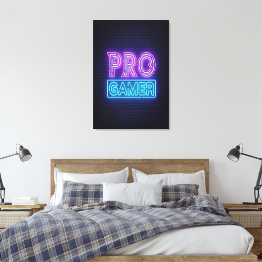 80s Retro Gamer Canvas Afdruk (Insitu (Slaapkamer))