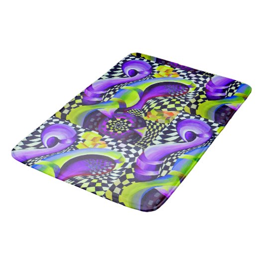 80's Retro Geometric Pattern Badmat (Gekanteld)