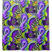 80's Retro Geometric Pattern Douchegordijn (Voorkant)