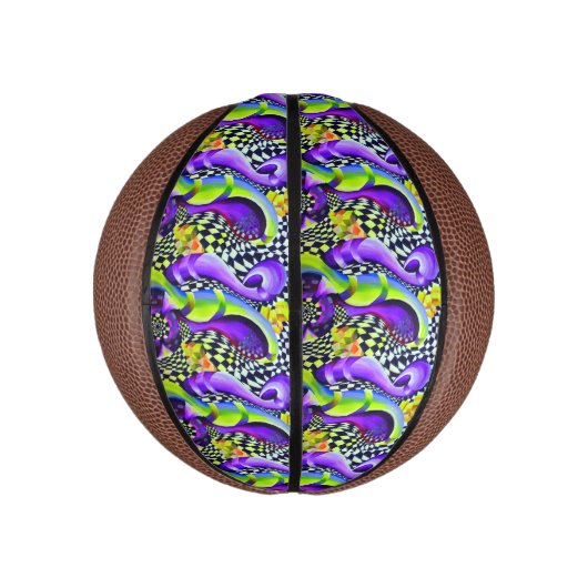 80's Retro Geometric Pattern Mini Basketbal (Verticaal)