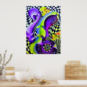 80's Retro Geometric Pattern Poster (Keuken)