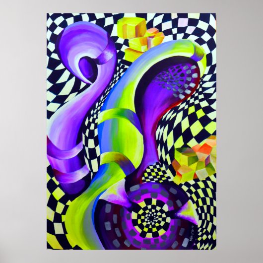 80's Retro Geometric Pattern Poster (Voorkant)