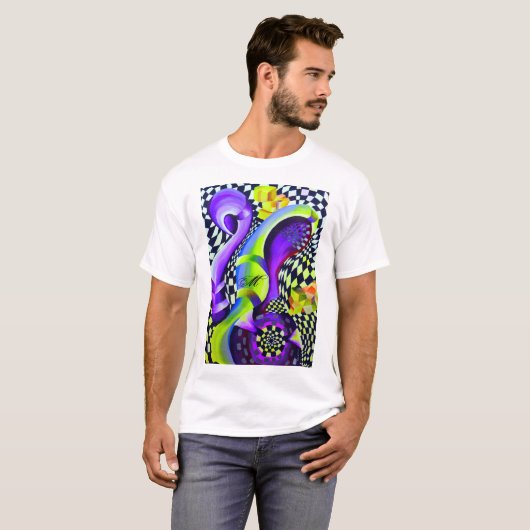 80's Retro Geometric Pattern T-shirt (Voorkant volledig)