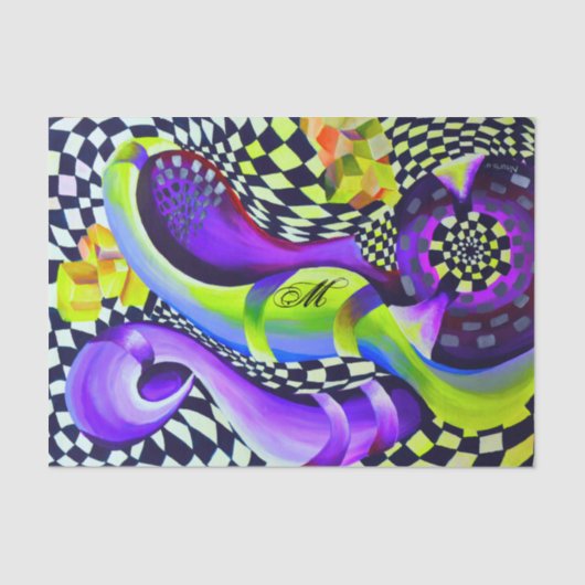 80's Retro Geometric Pattern Tissuepapier (Voorkant)