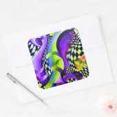 80's Retro Geometric Pattern Vierkante Sticker (Envelop)