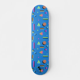 80s retro geometrische grafische vormgeving persoonlijk skateboard