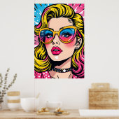 80s Retro Glam Pop Art Poster (Keuken)