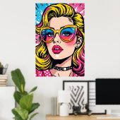 80s Retro Glam Pop Art Poster (Thuiskantoor)