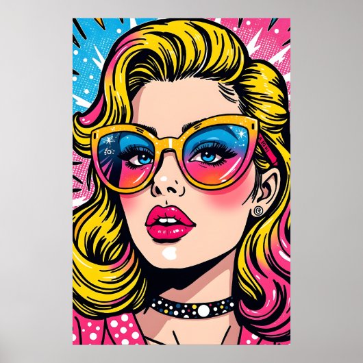 80s Retro Glam Pop Art Poster (Voorkant)