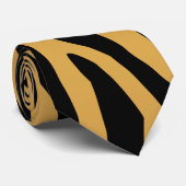 80S RETRO GOUD & ZWART DIER PRINT STRIPE PATROON STROPDAS (Opgerold)