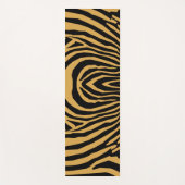 80S RETRO GOUD & ZWART DIER PRINT STRIPE PATROON YOGAMAT (Voorkant)