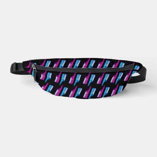 80s RETRO KEYTARS ROZE BLAUW FANNY PACK Heuptasje (Voorkant)